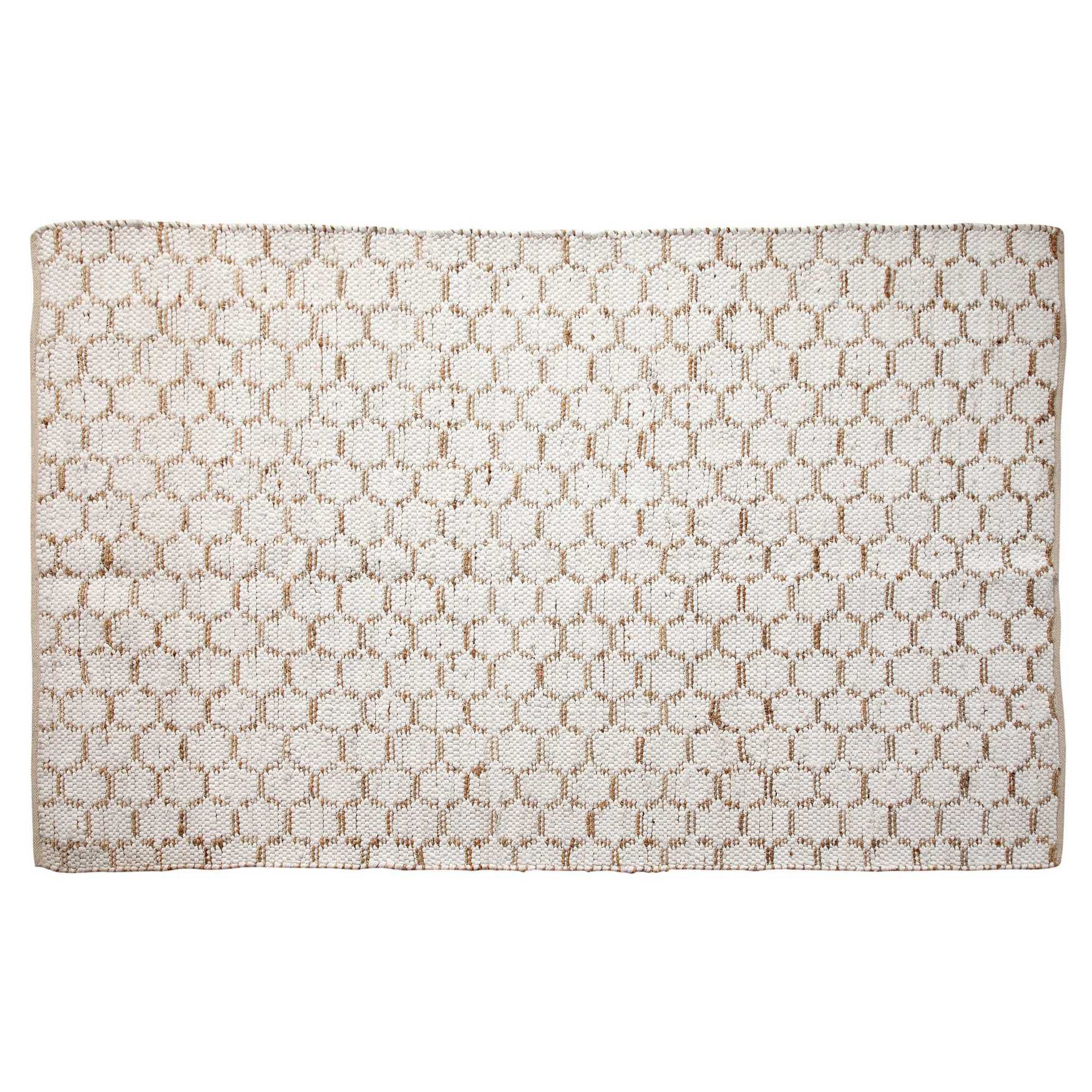 Beehive Modern Collection Area Rug, WHITE, hi-res image number 0