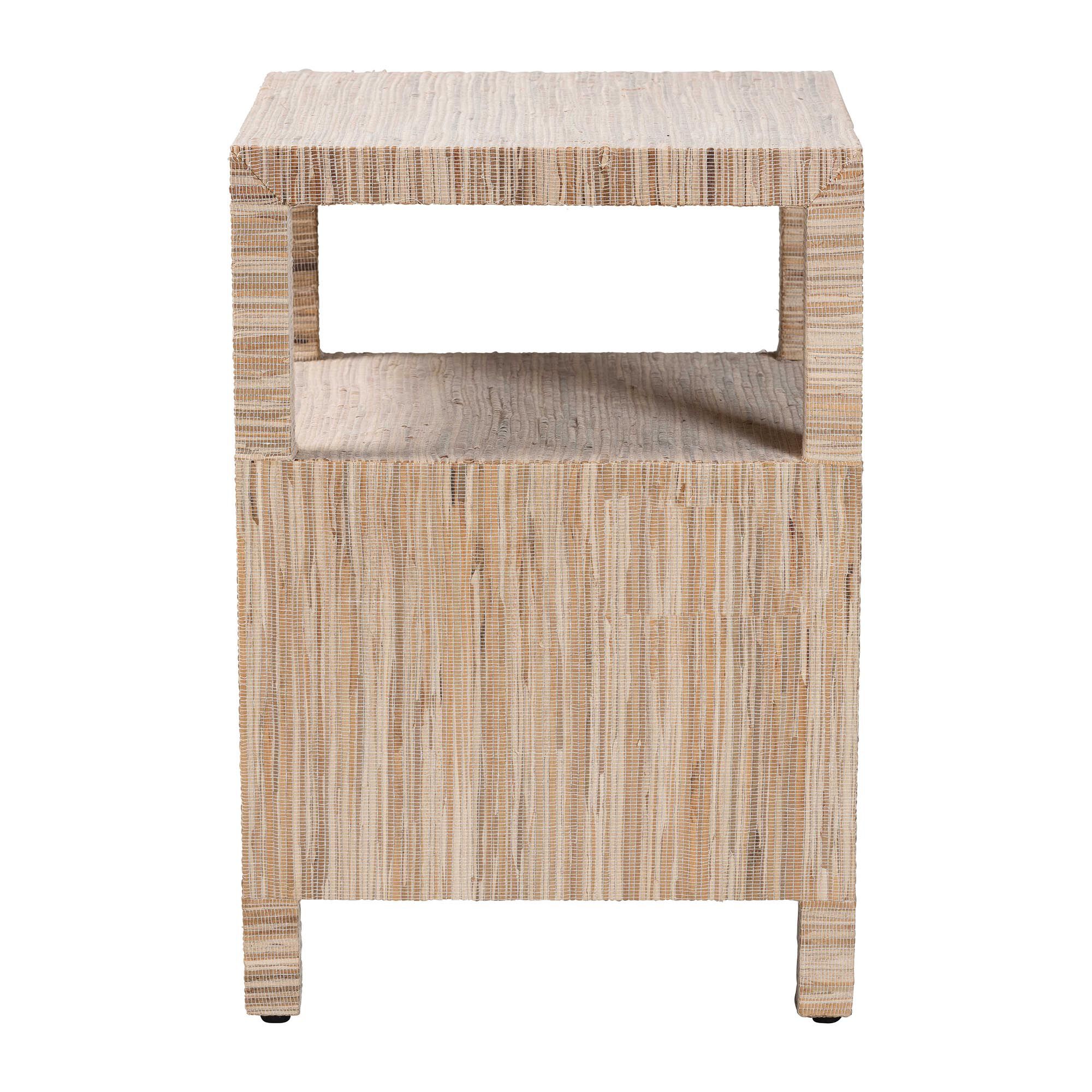 Paine Bohemian Woven Grasscloth 2-Drawer Nightstand, NATURAL, alternate image number 5