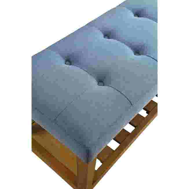 Gray tufted bench seat