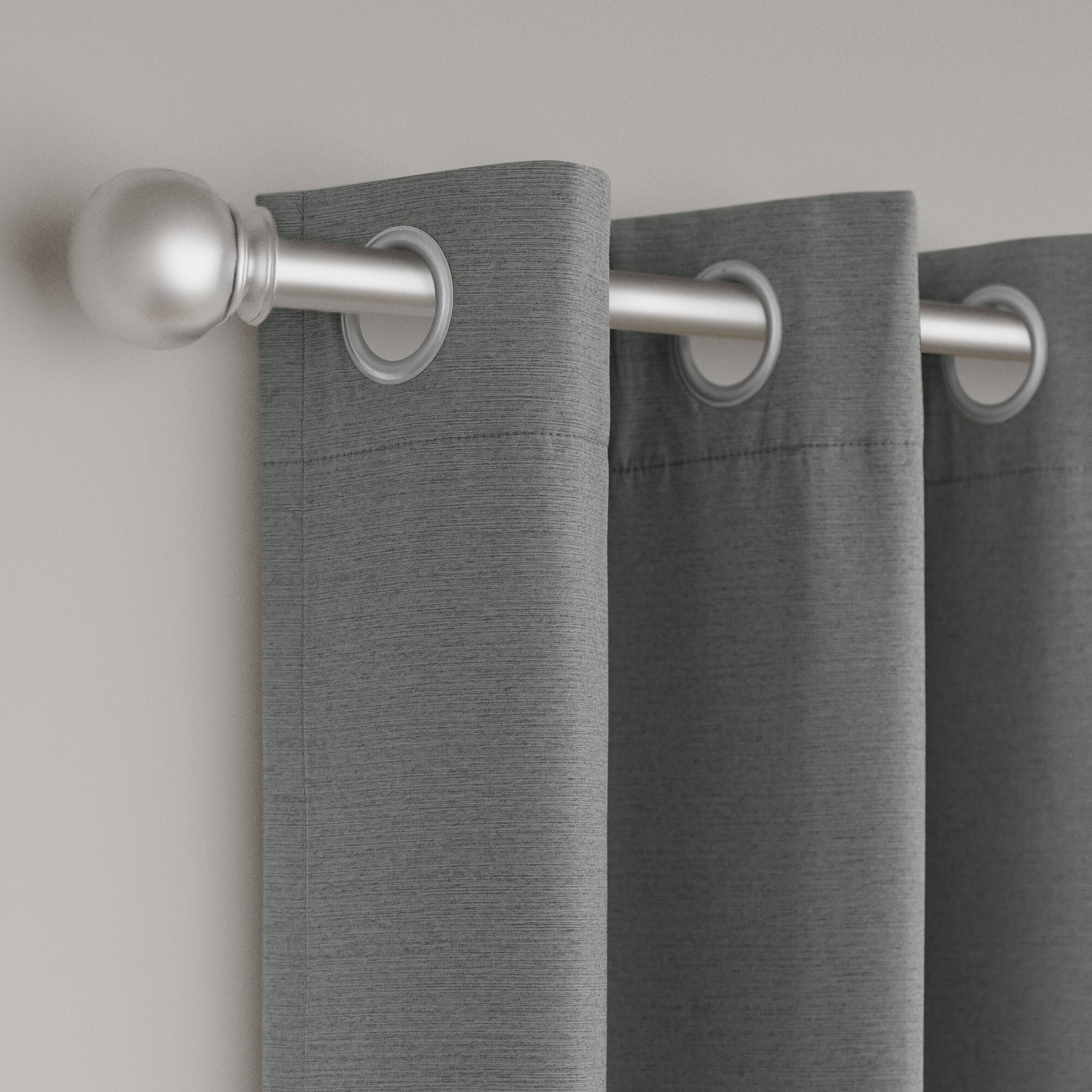 Brushed 100% Blackout Grommet Pair, DARK GREY, alternate image number 2