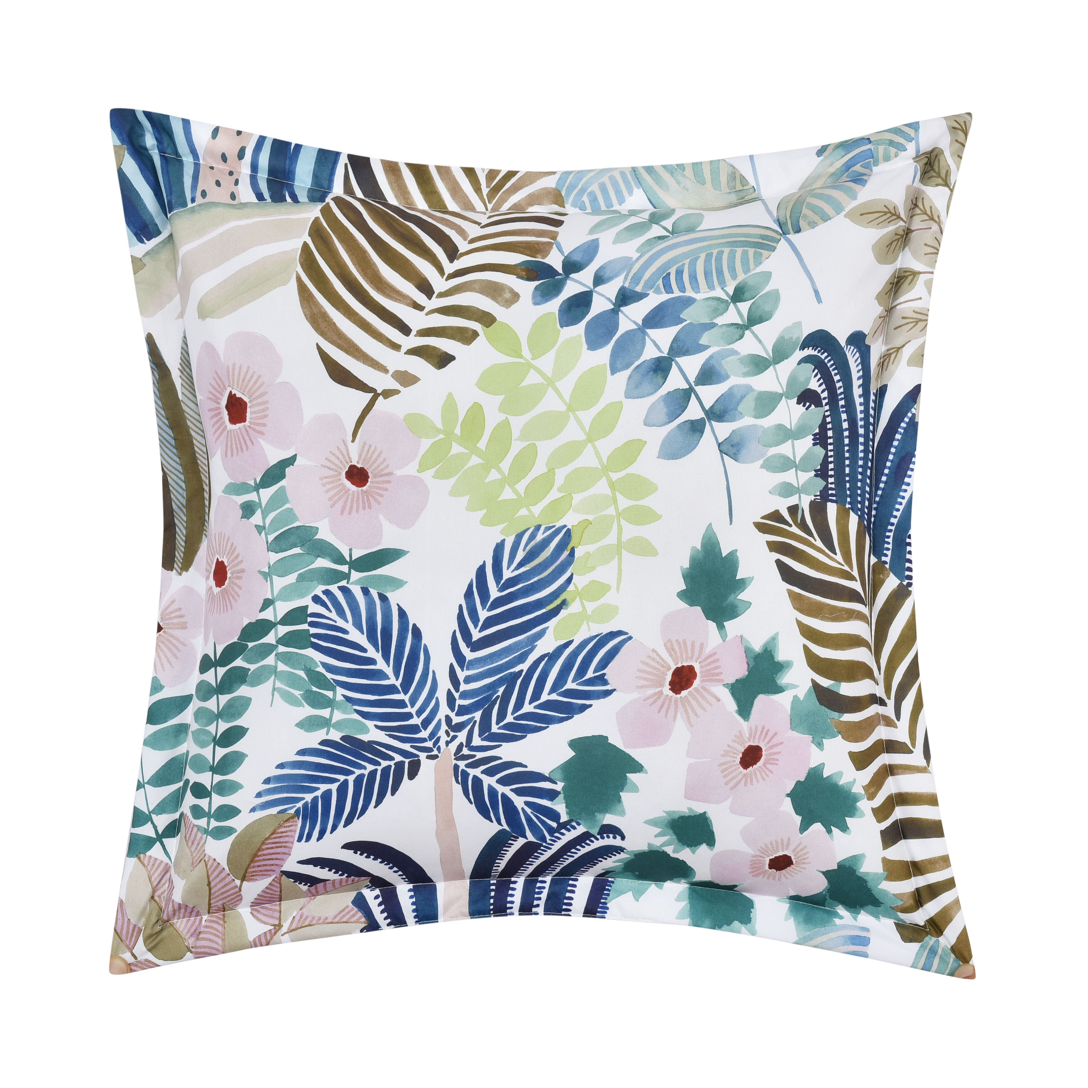 RAINFOREST 18 inches SQUARE DECORATIVE THROW PILLOW, TEAL, hi-res image number 0