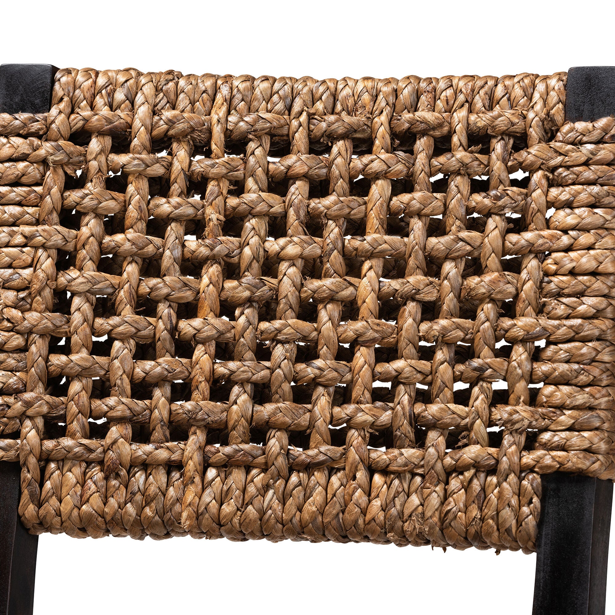 Alise Modern Bohemian Dark Brown Mahogany Wood and Seagrass Dining Chair, BROWN, alternate image number 6