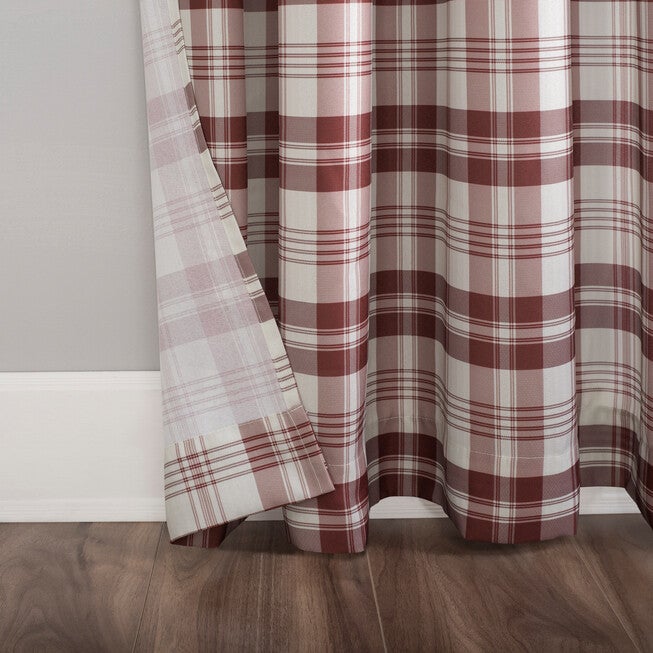 Plaid Semi-Sheer Tab Top Panel, , on-hover image number null