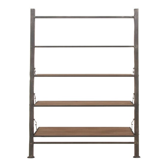 Dark Brown Wood Industrial Shelving Unit, 77 " x 20 " x 14 ", , on-hover image number null