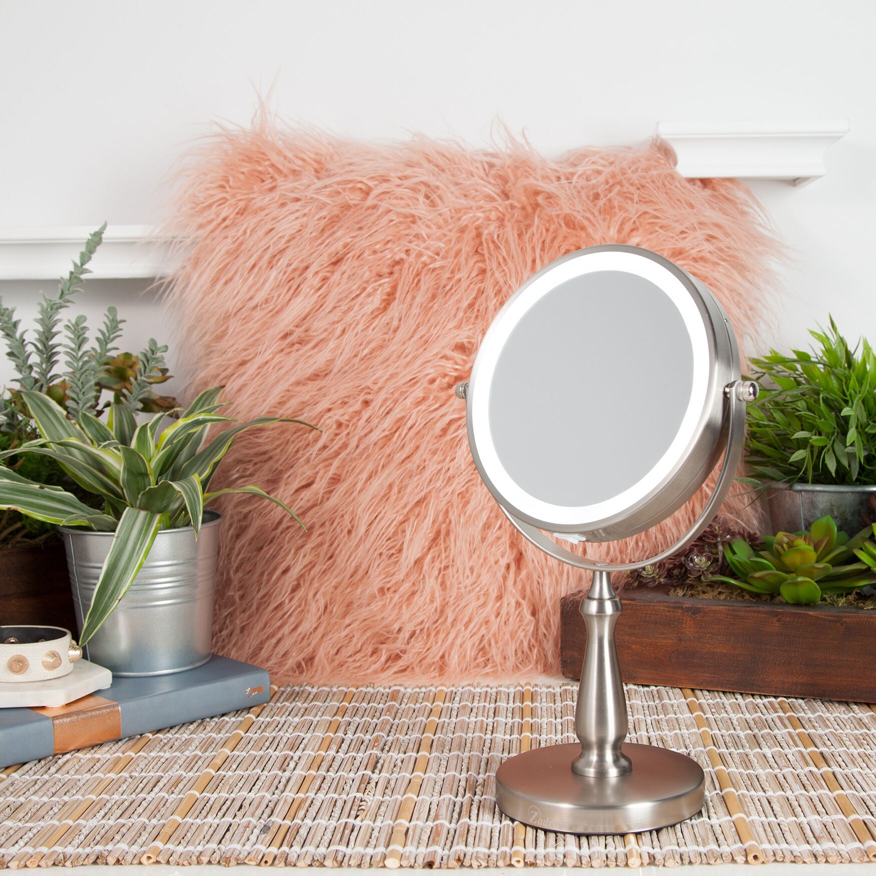 LED Lighted Dual Sided Vanity Mirror 8X/1X, , alternate image number 3
