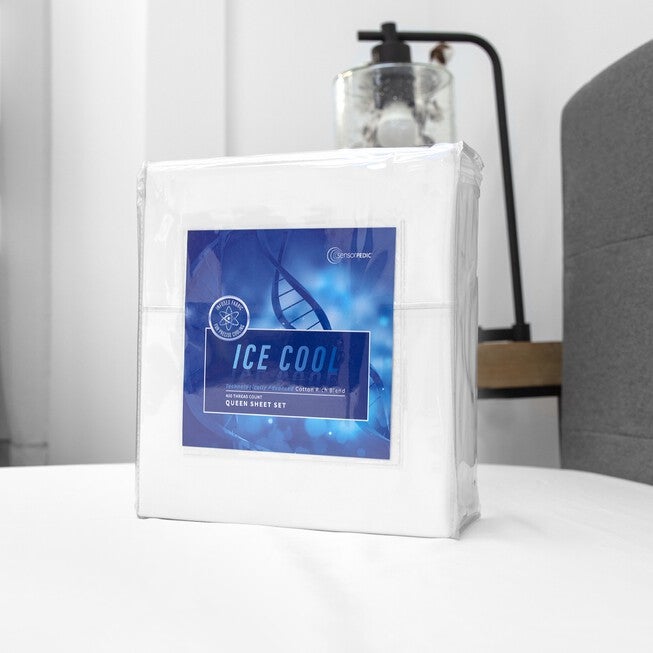 SensorPEDIC Ice Cool 400 Thread Count Cotton-Rich White Sheet Set, , on-hover image number 1