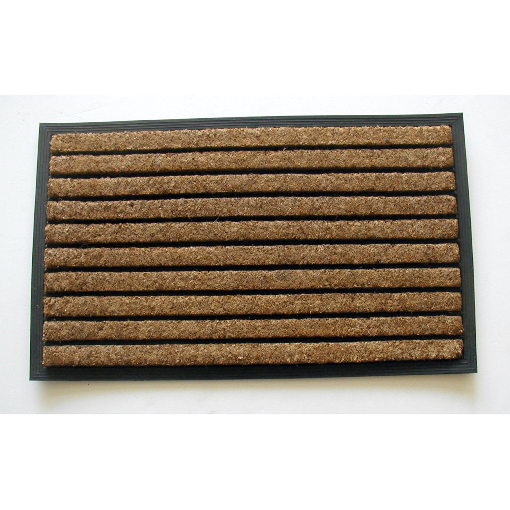 Natural Ribbed Coir Mat With Rubber Backing Floor Coverings, MULTI, hi-res image number 0