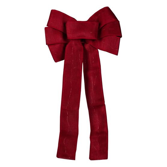 Red LED Wired Ribbon Bow, , alternate image number null