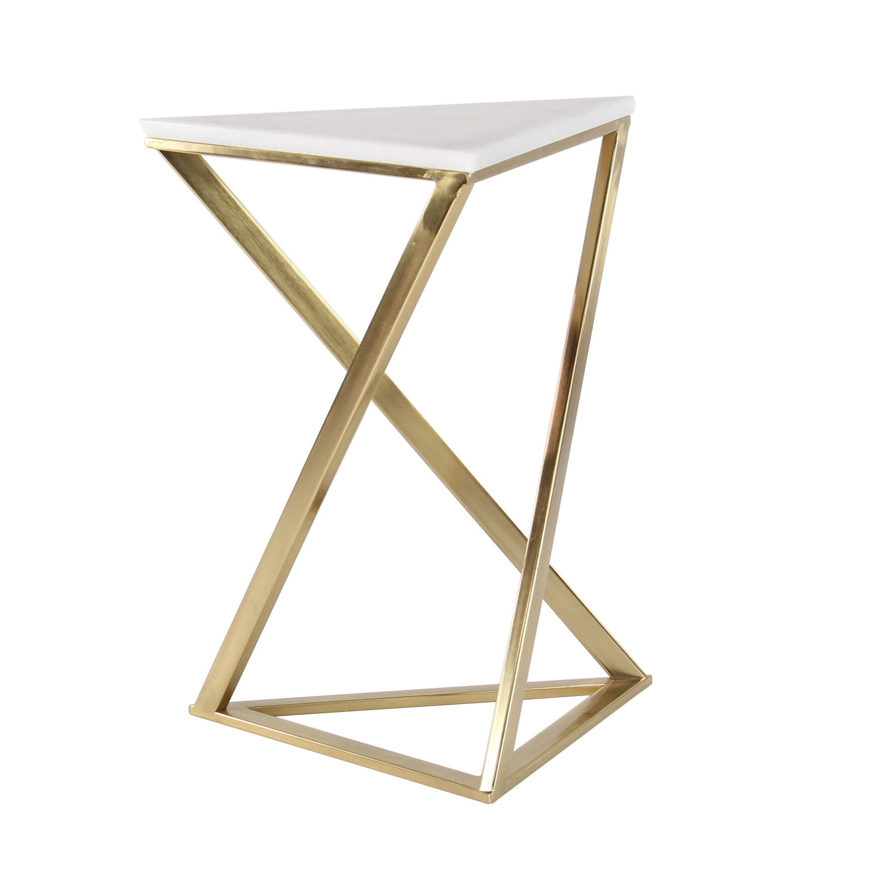 Set of 2 Gold Marble Contemporary Accent Table, 14 inches x 24 inches, , alternate image number 2