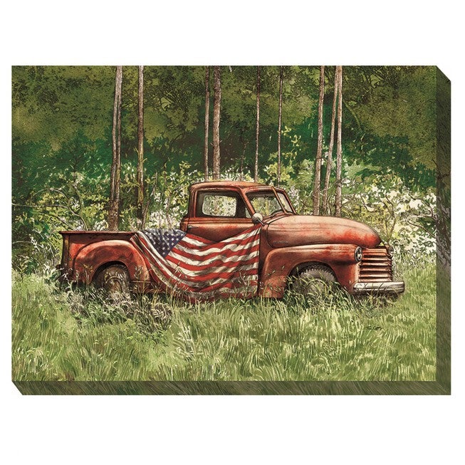 VINTAGE PATRIOT OUTDOOR ART 40X30, MULTI, hi-res image number 0