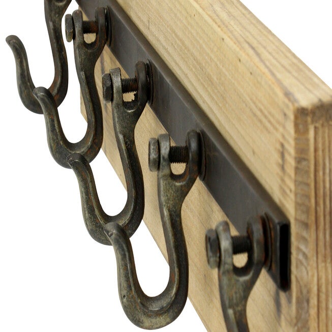 Brown Wood Industrial Wall Hooks Wall Hook, , alternate image number null