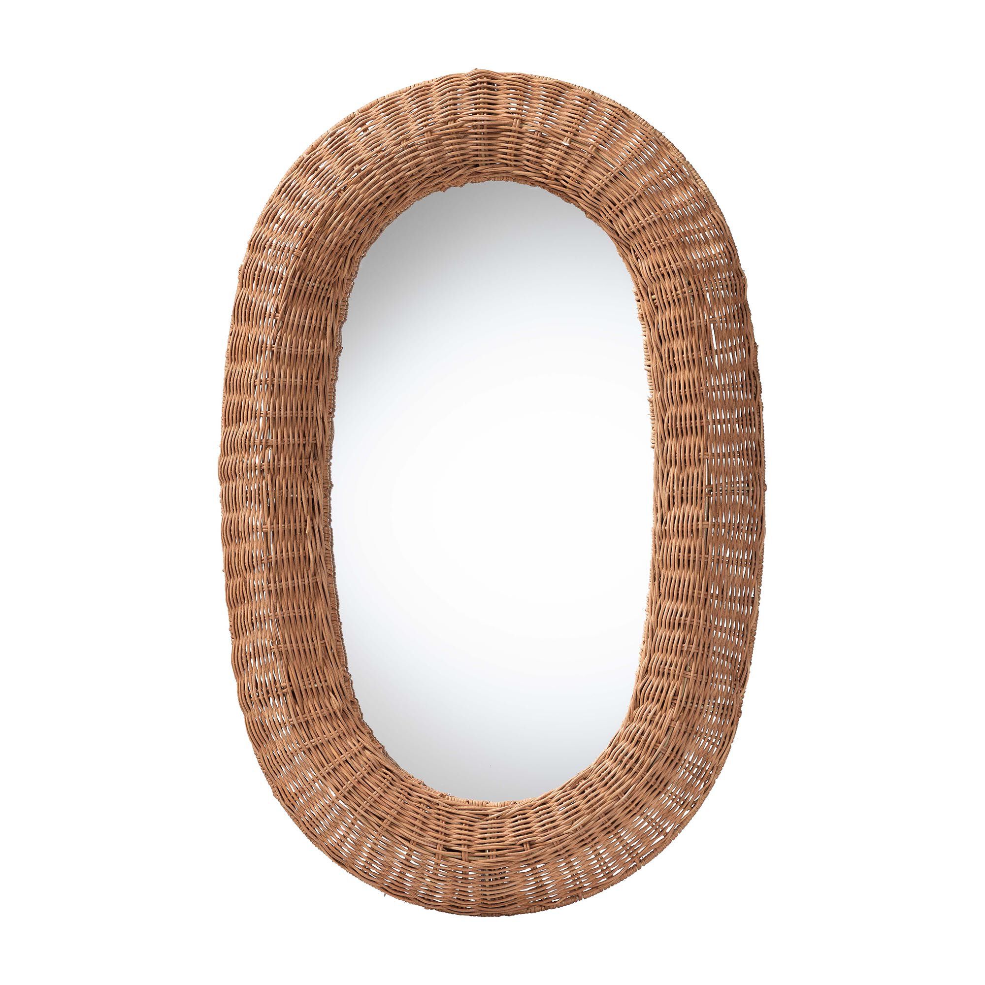 Brisia Oval Natural Rattan Mirror, NATURAL BROWN, alternate image number 1