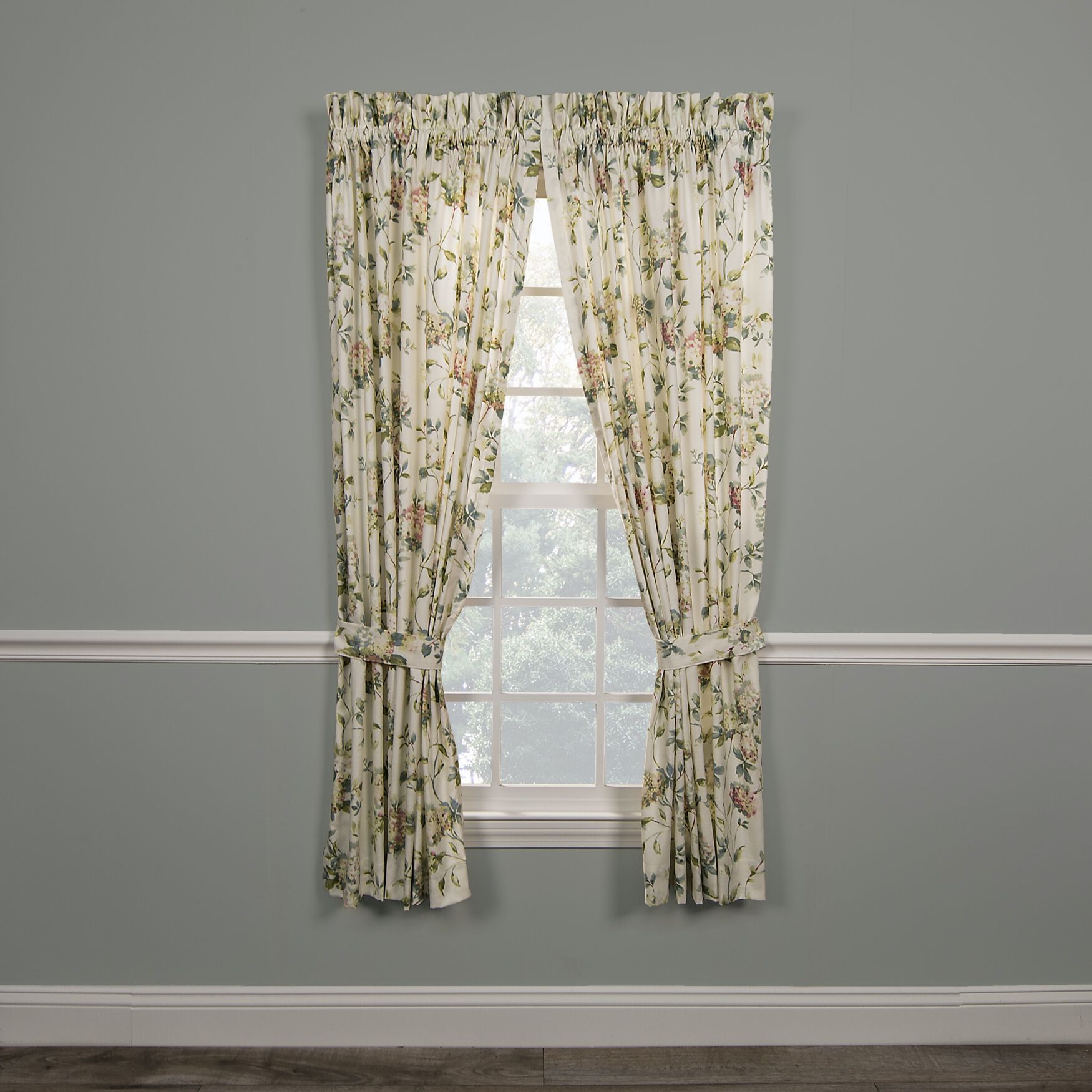 Abigail Tailored Curtain Pair With Tiebacks, MULTI, hi-res image number 0