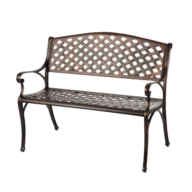 Antique Bronze Cast Aluminum Patio Bench, BRONZE, hi-res image number null