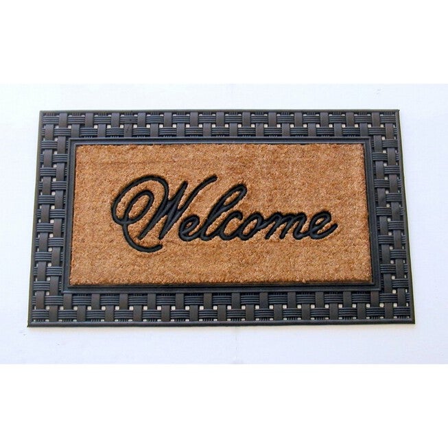 Bronze Welcome Coir Mat With Rubber Backing Floor Coverings, MULTI, hi-res image number null