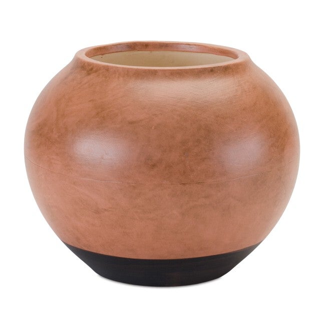 Pot 8.75 inchesD x 7.25 inchesH Ceramic, BROWN, hi-res image number null