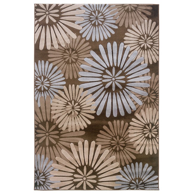 Milan Brown/Aqua 2'X3' Area Rug, BROWN, hi-res image number 0