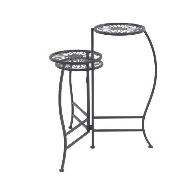Set Of 3 Black Metal Traditional Plantstand, , alternate image number 2