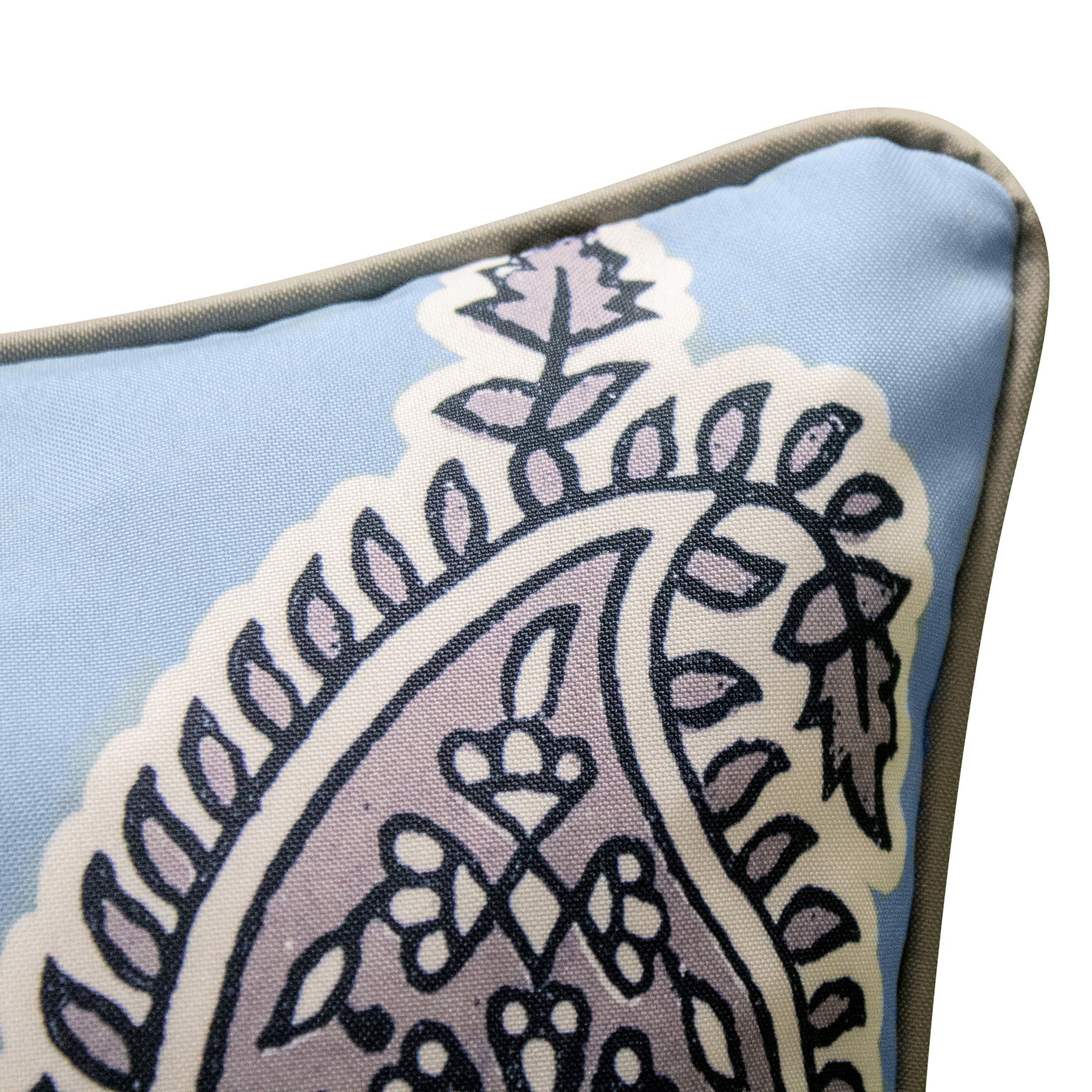 Indoor/Outdoor Reversible Jaipur Print Decorative Throw Pillow 18X18, Turq/Leaf, , alternate image number 10