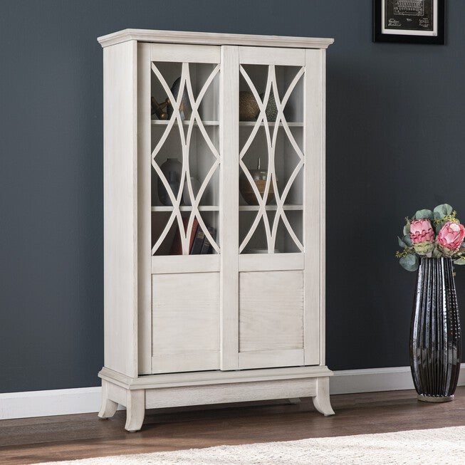 Brindleford Sliding Door Cabinet, WHITE, hi-res image number 0