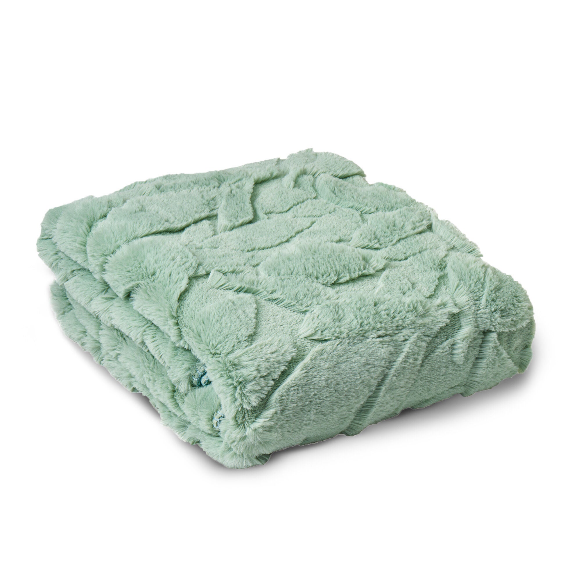 HGTV Triple Jacquard Carved Faux Fur Throw Blanket Nomadic Desert 50 x 70 inches, HGTV, alternate image number 1