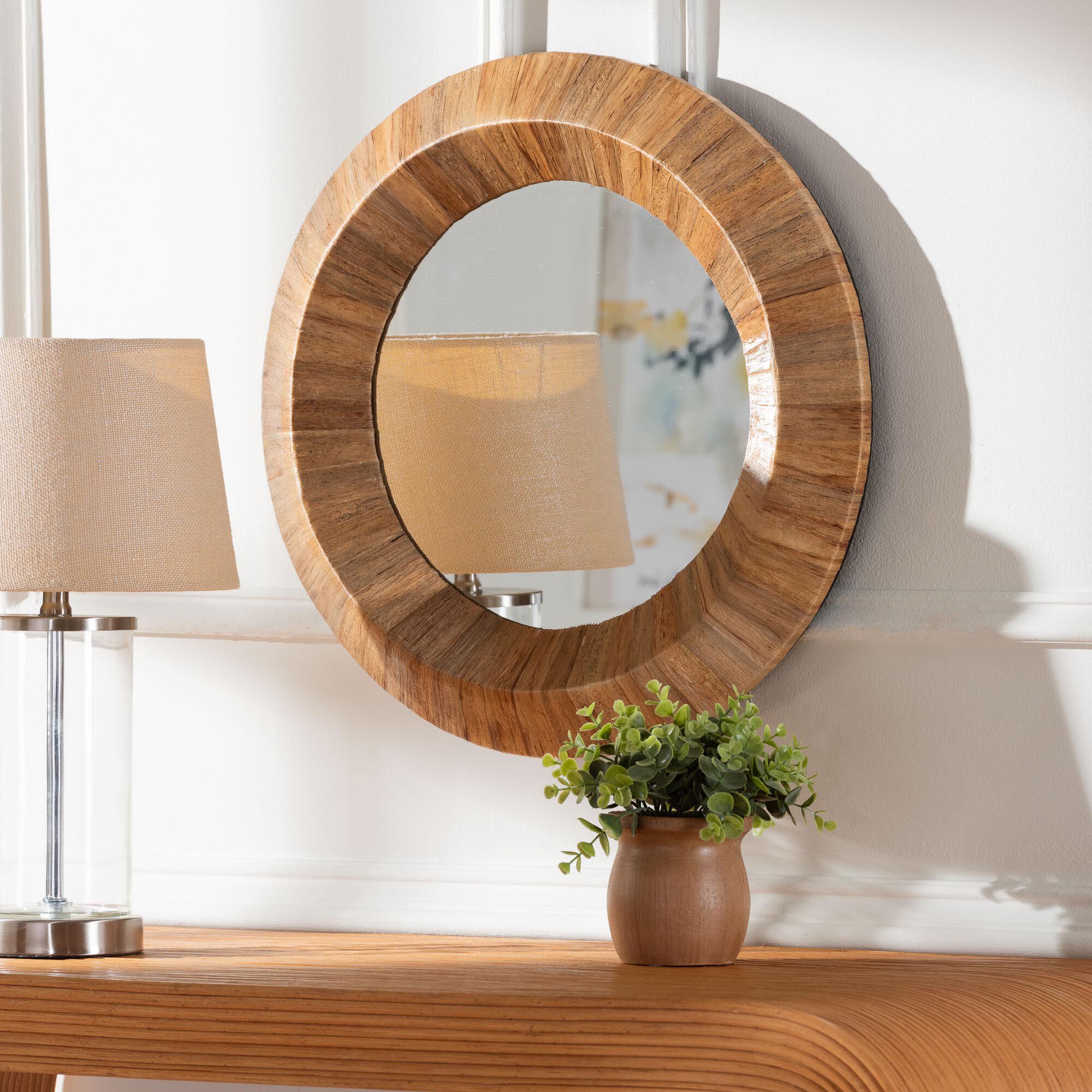 Tarun Bohemian Grasscloth Accent Mirror, NATURAL, hi-res image number 0