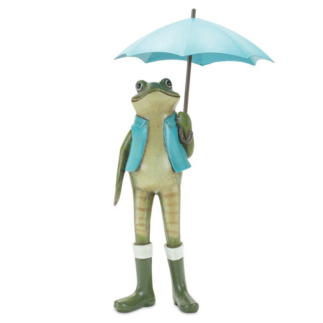 Garden Frog With Umbrella And Rainboot Accent (Set Of 2), , alternate image number null