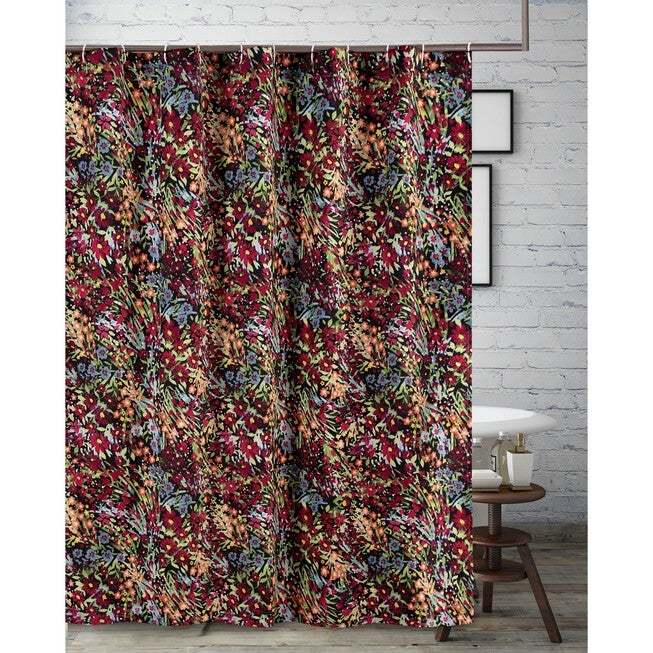 Alice Midnight Bath Shower Curtain, MIDNIGHT, hi-res image number 0