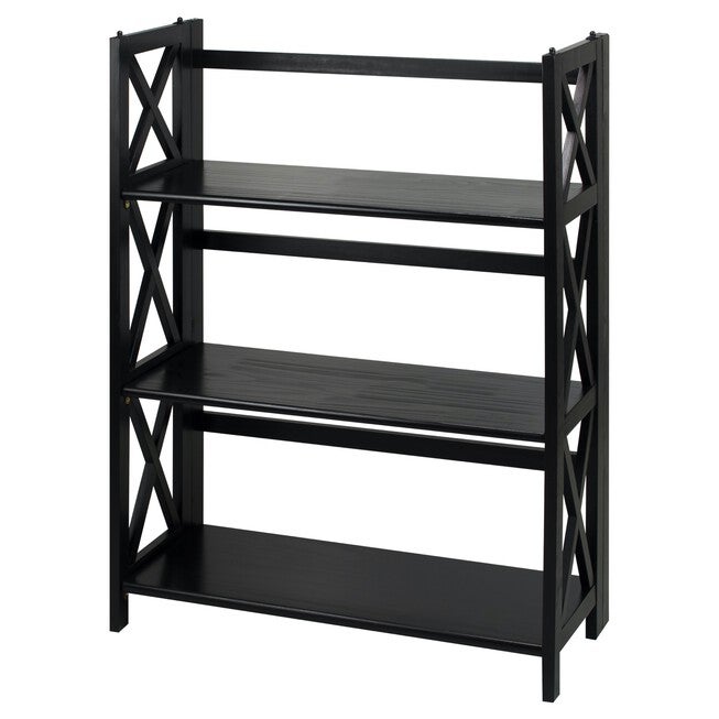 Montego 3-Shelf Folding Bookcase -Black, , alternate image number null