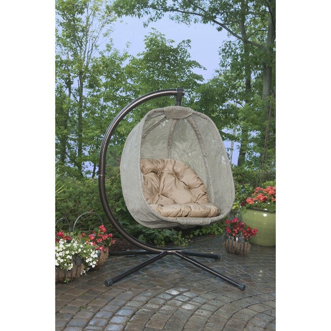Hanging Egg Patio Chair - Bark, BARK, hi-res image number 0