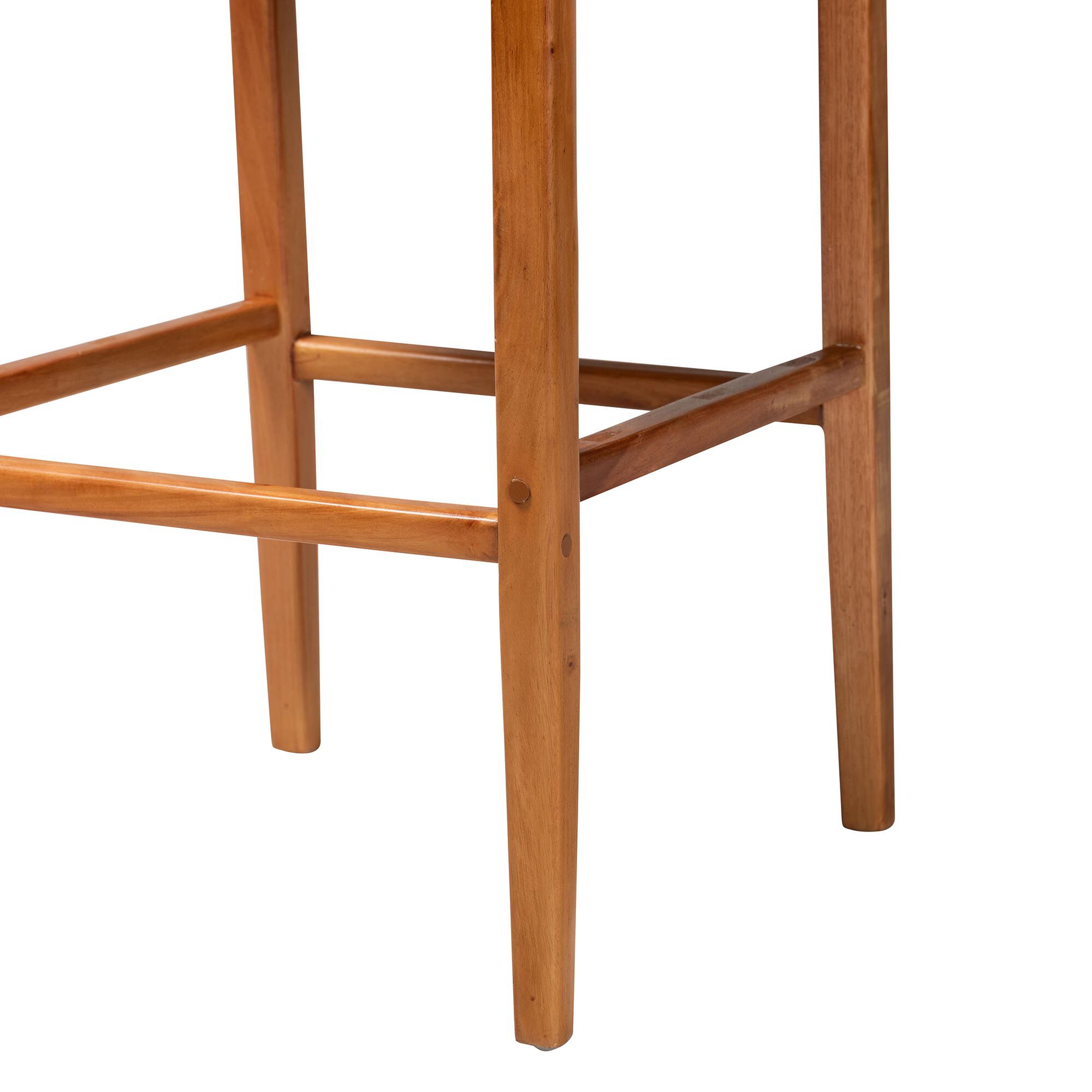 Close-up of stool leg joint and frame