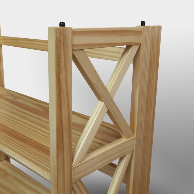 Montego 3-Shelf Folding Bookcase -Natural, , alternate image number 11