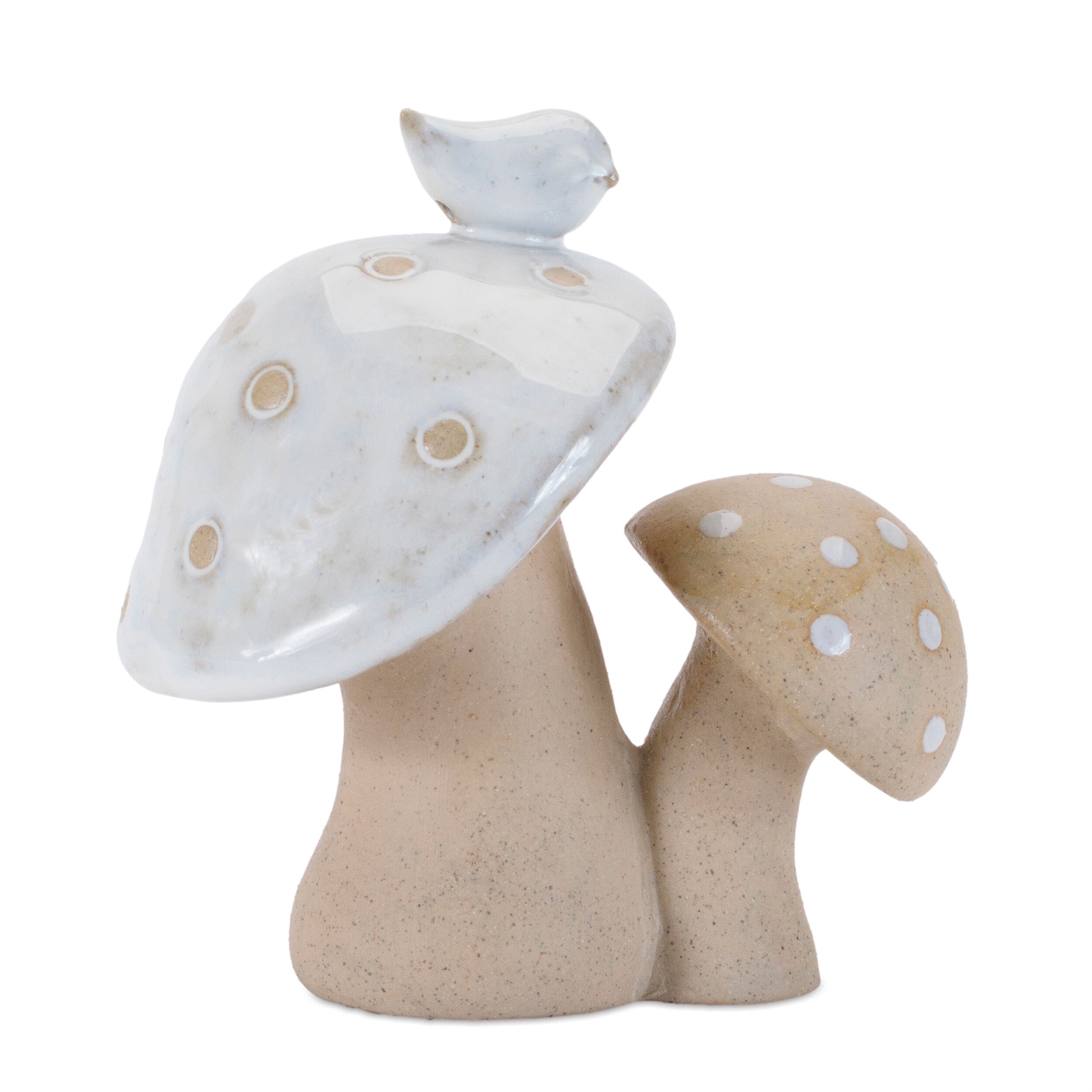 Porcelain Mushroom Decor Set of 6, BEIGE GRAY, alternate image number 2