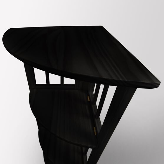 4-Shelf Corner Folding Bookcase-Black, , alternate image number null