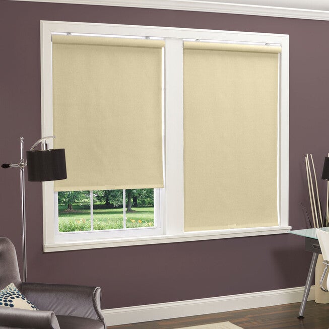 Linen Look Thermal Fabric Cordless Roller Shade, , on-hover image number 1