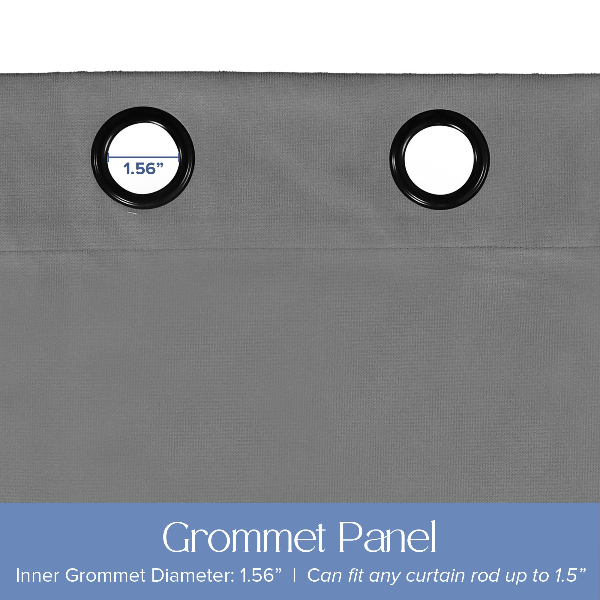 Soft Cotton Feel Twill Polyester 100% Blackout Grommet Pair, DARK GREY, alternate image number 3