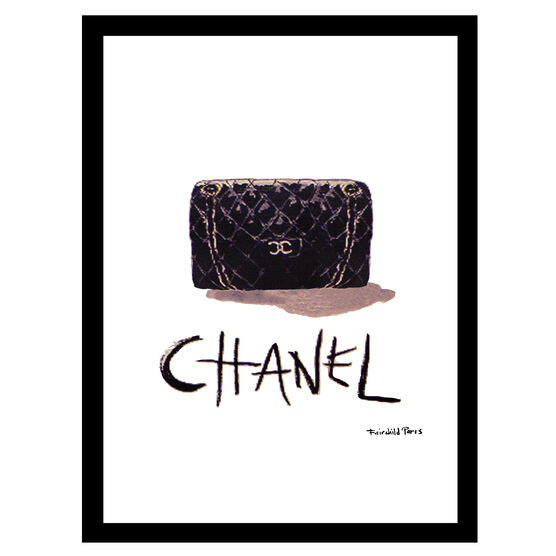 Chanel Classic Bag - Black / White - 14x18 Framed Print, BLACK WHITE, hi-res image number null