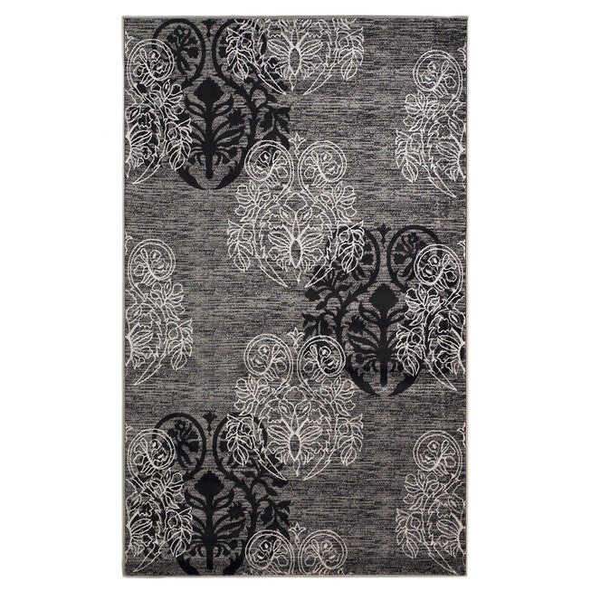 Milan Black/Grey 5'X8' Area Rug, BLACK GREY, hi-res image number 0