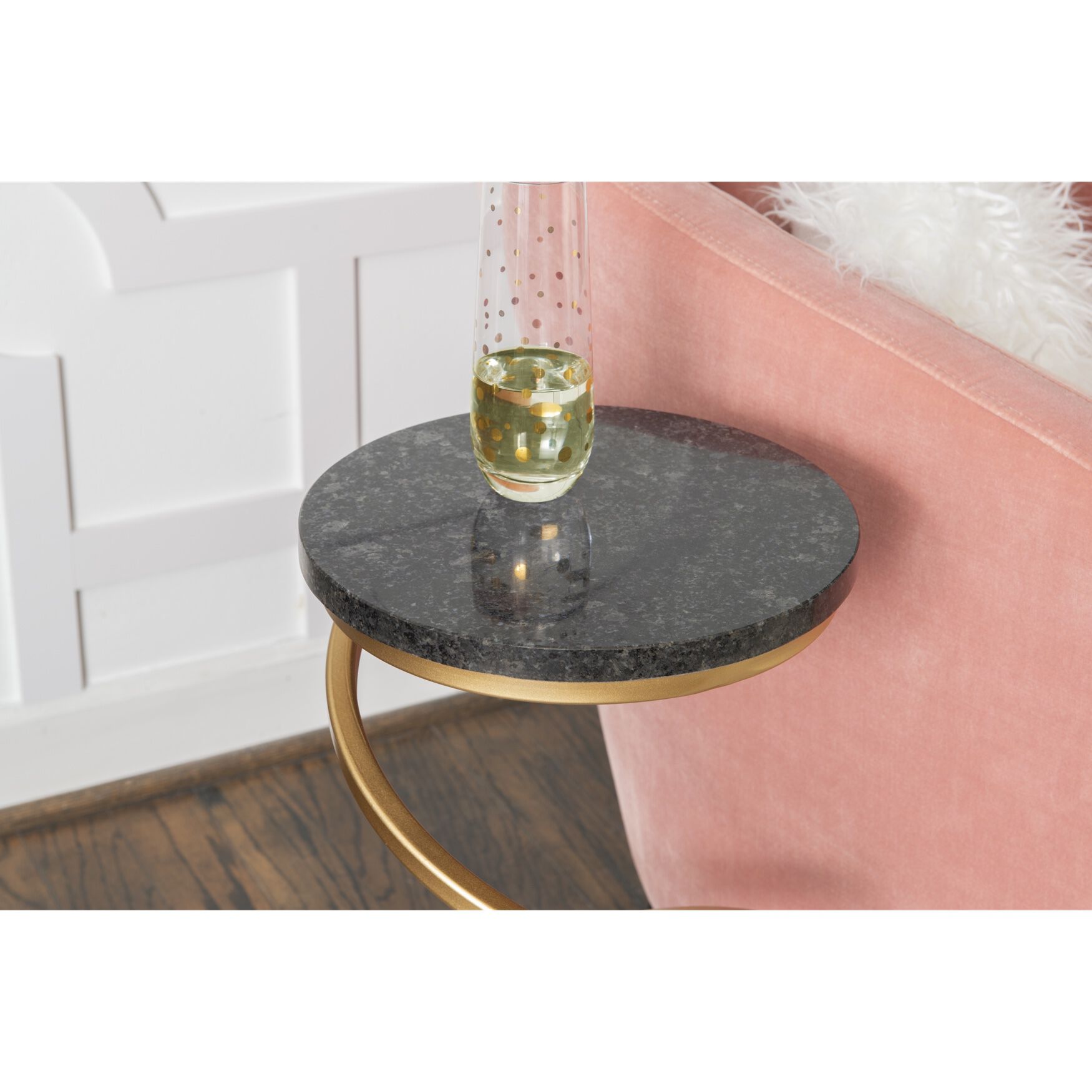 Gigi Spiral Black Granite Drink Table Accent Tables (Including End Tables), , alternate image number 2