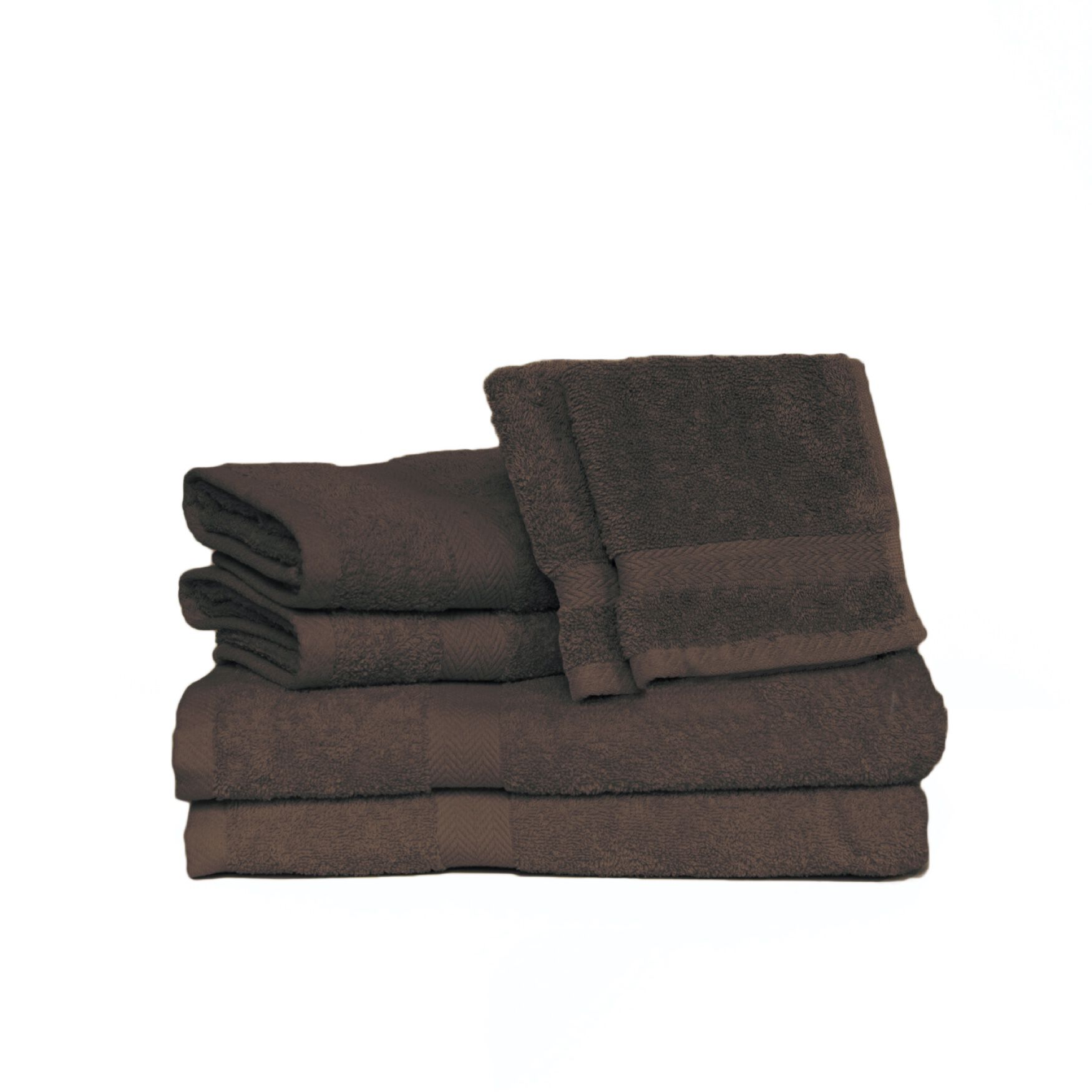Deluxe 6-Pc. Towel Set, CHOCOLATE, hi-res image number 0