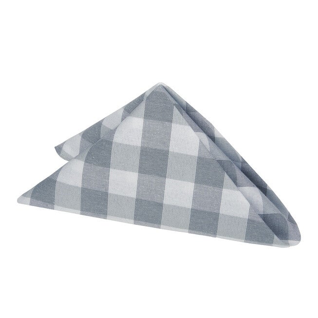 Buffalo Check Dinner Table Napkins Set of Four, GREY, hi-res image number 0