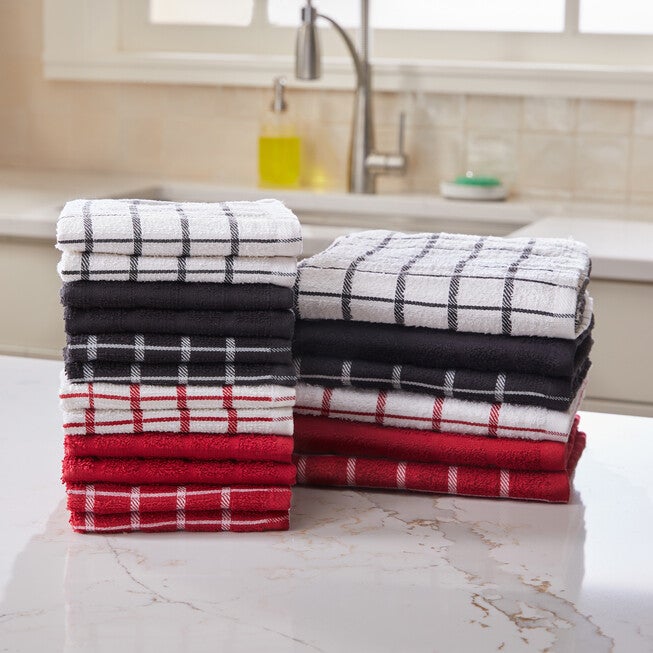Set of 12 Dishcloths, RED, hi-res image number null