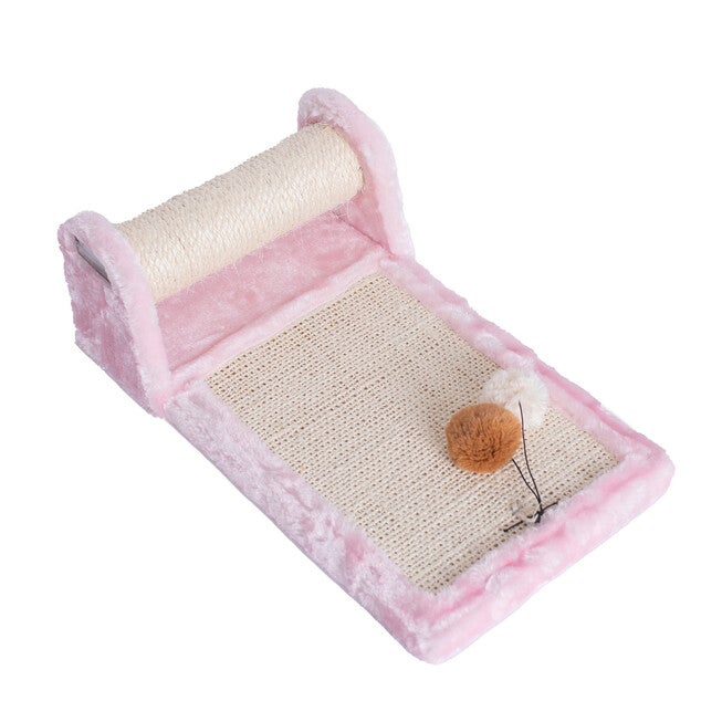 Real Wood Rolling Cat Scratcher Toy, Sisal Scratching Board, , alternate image number 7