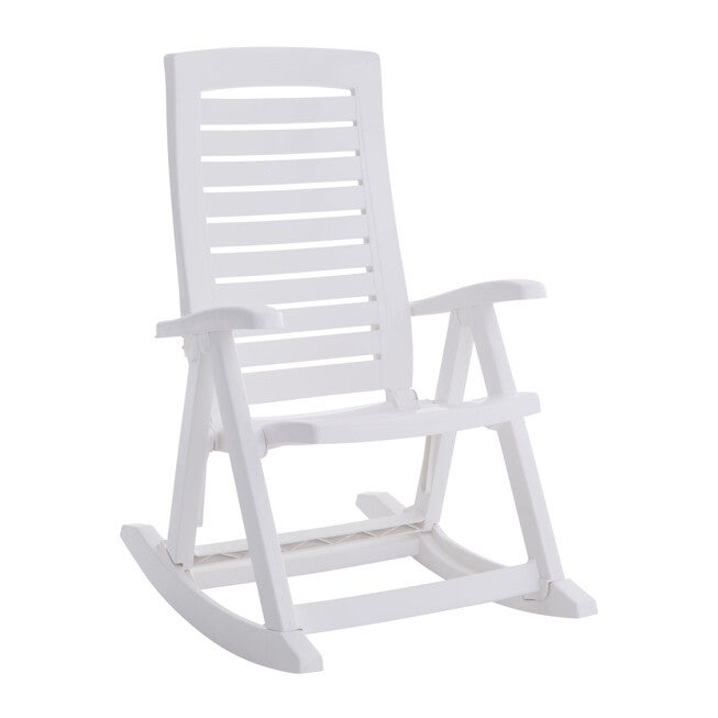 Foldable Rocking Chair, WHITE, hi-res image number null