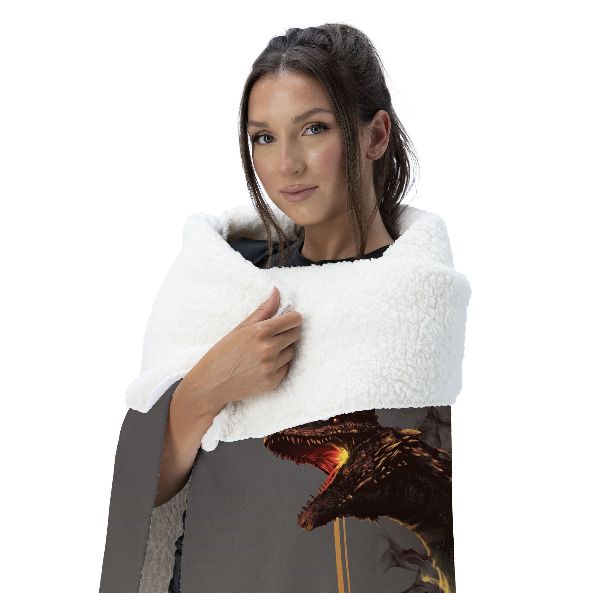 Warner Bros. House of the Dragon Let it Reign Silk Touch Sherpa Throw Blanket 50x60 Inches, BLACK, alternate image number 2