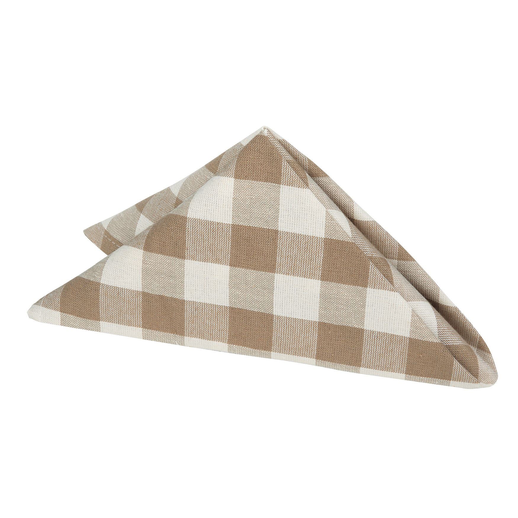Buffalo Check Dinner Table Napkins Set of Four, TAUPE, hi-res image number 0
