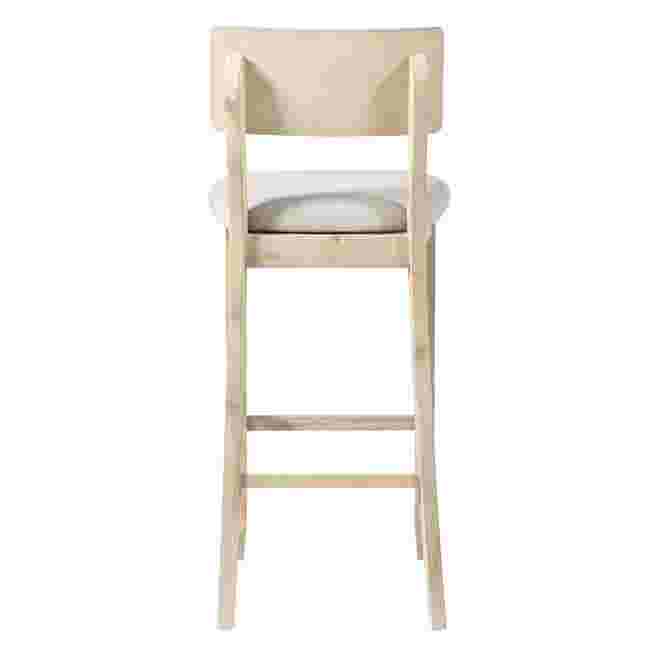 Back view of the Julian 30 in gray wash bar stool showcasing backrest