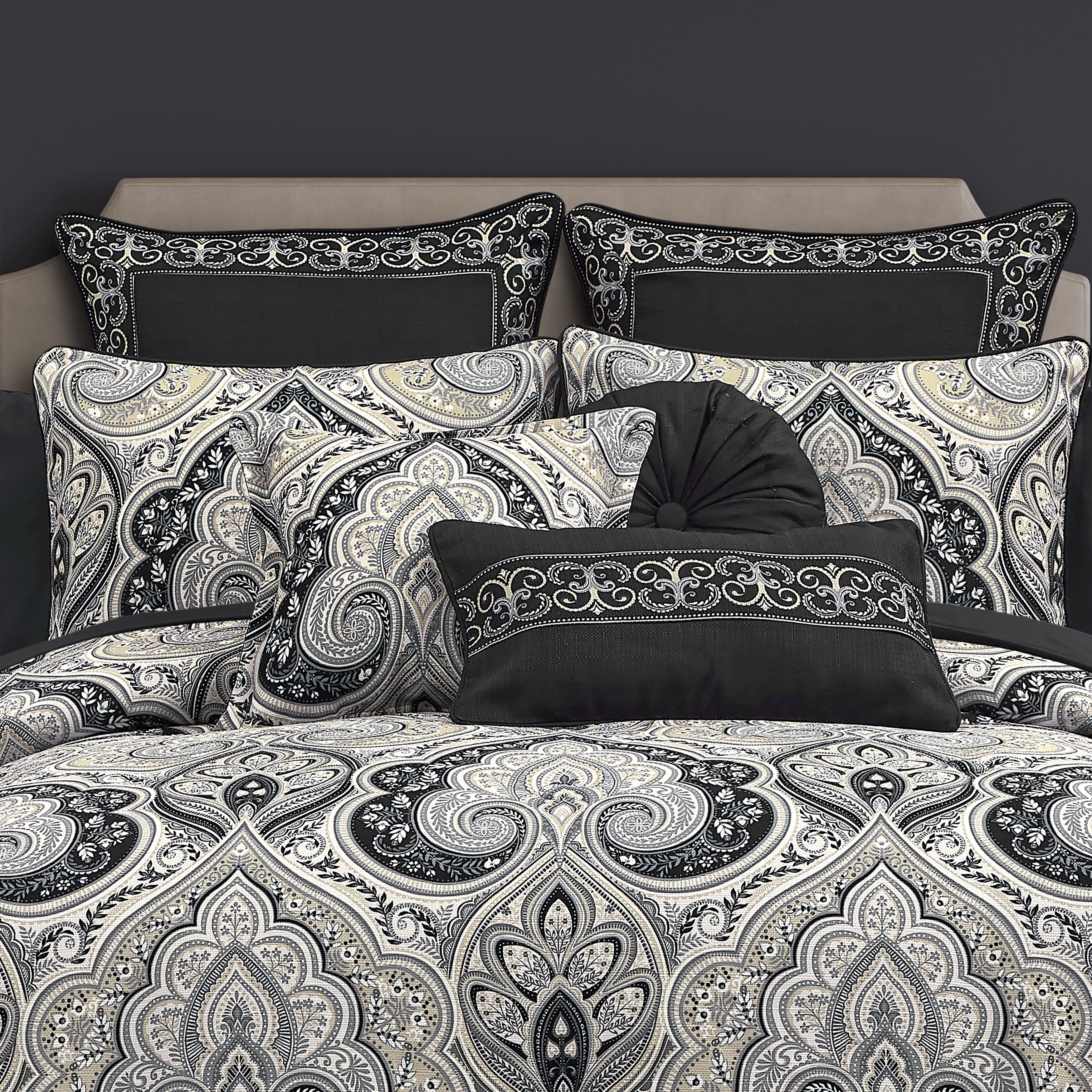 Messina Boudoir Decorative Throw Pillow, BLACK, alternate image number null