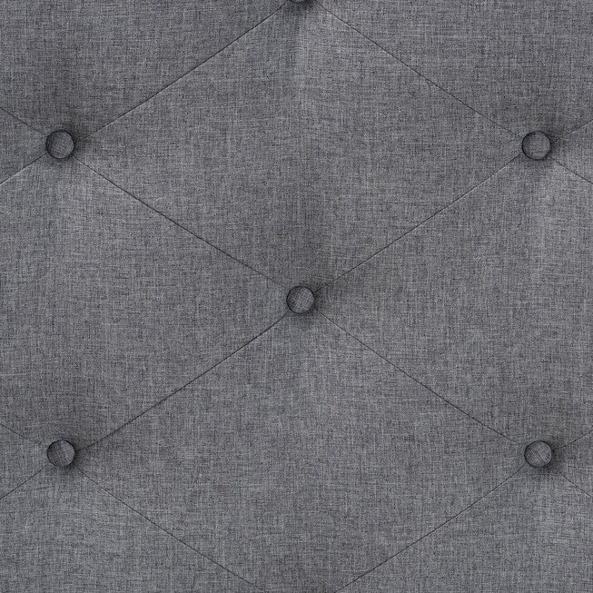 Shanti Classic And Traditional Grey Fabric And Walnut Brown Finished Wood King Size Headboard, , alternate image number 3