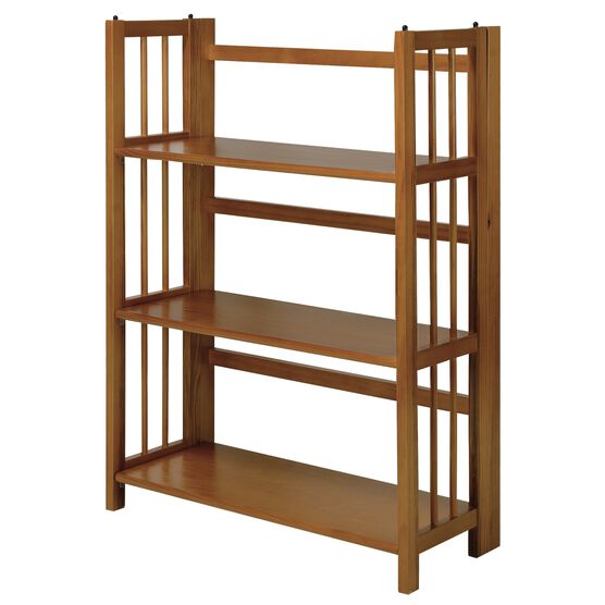3-Shelf Folding Stackable Bookcase 27.5" Wide - Chestnut, CHESTNUT, hi-res image number null